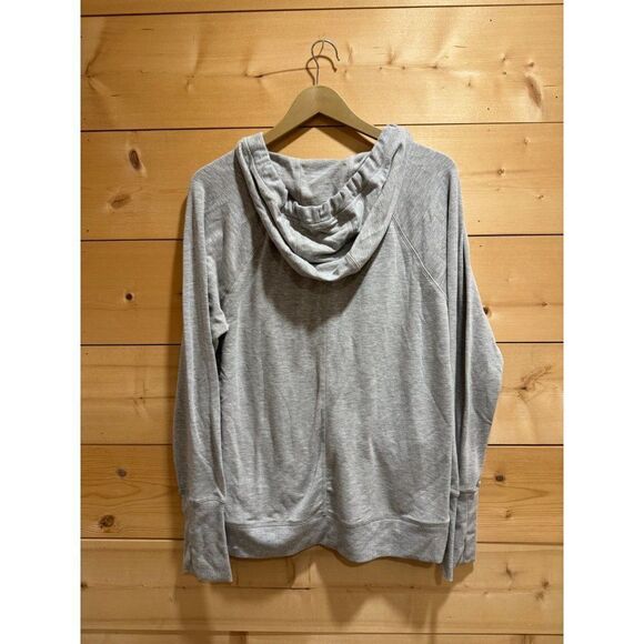 Yogalicious Women's Gray Pullover Hoodie V Neck Long Sleeve XL - Picture 5 of 7